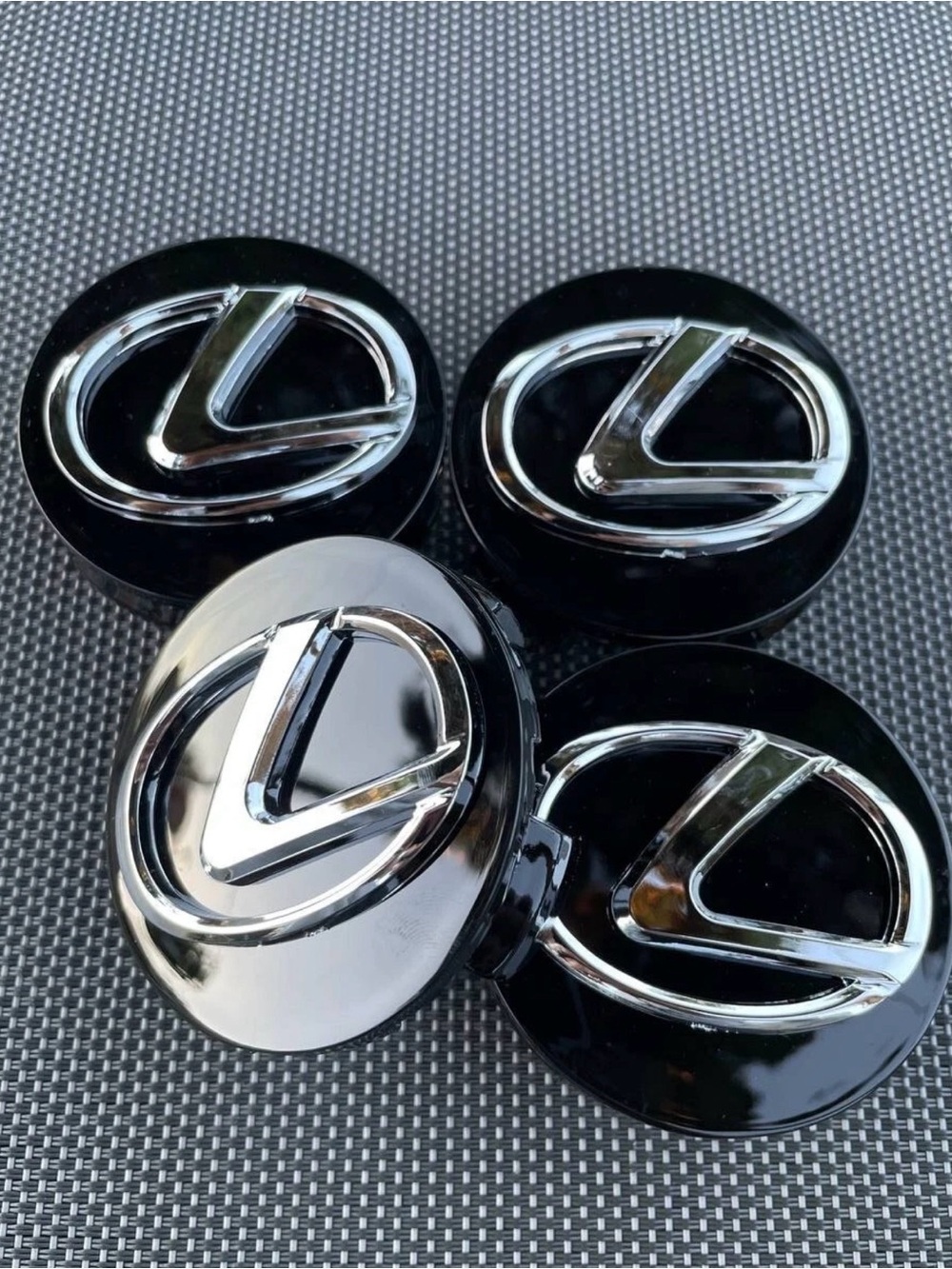 LEXUS SET OF 4 BLACK 62 mm/2.44in Wheel Center Caps